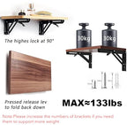 Folding Shelf Brackets - 8 Inch 8 Packs Heavy Duty Metal Collapsible Wall Mounted Bracket, Space Saving for Bench Table - size: 8 Inch- 8 Packs