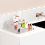PMMASTO Widen Tiered Spice Rack, Seasoning Organizer, Clear Acrylic Vertical Shelves Can Organizer for Countertop, Cabinet, Pantry, Kitchen Organization and Storage - 4 Tier - size: Widen 4 Tier - inner width 3''