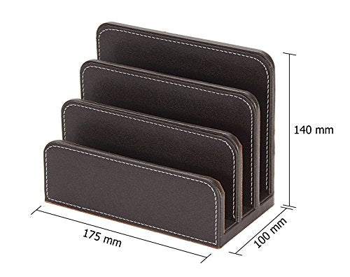 OSCO Brown Faux Leather Letter Holder - color: Brown