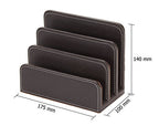 OSCO Brown Faux Leather Letter Holder - color: Brown