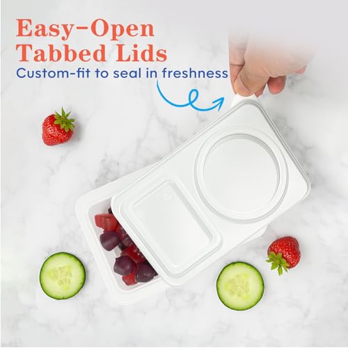 20 Sets Reusable Snack Containers with Lids, 2 Compartment Snack Pack Containers for Food Storage & Meal Prep, Travel Snacks, Leakproof, Split-Proof
