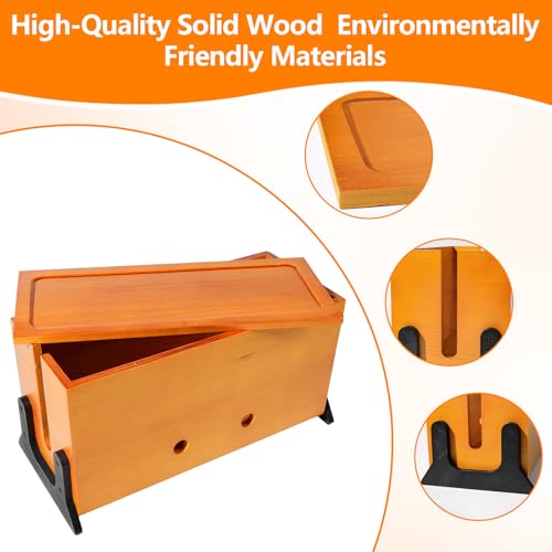Wooden Cable Management Box,Cord Hider Box,Power Strip Cord Organizer Box for Office,Living Room,Bedroom,Magnetic Lid Design,Cable Organizer for Desk, TV Wires Cable Storage,Wire Management