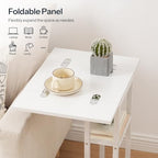 HOOBRO Foldable End Table, C Shaped Side Table with Storage Shelf, Small Snack Table Suitable for Living Room Bedroom Small Spaces, Easy Assembly, White WW29SF01 - color: White