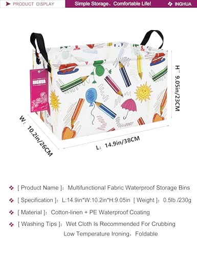 Rectangular Storage Basket Fabric Organizer Bin for Toys,Books,Clothes,Gifts,Pets-Perfect for Home,Office,Nursery,Dorm,Shelf(Rec-colored pencil ) - color: Rec-colored pencil