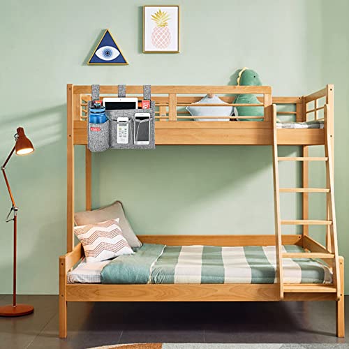 Zafit Linen Bedside Caddy, Bedside Storage Organizer for Hospital Beds, College Dorm Rooms or Baby Bed (4 Pockets-Grey) - color: Grey, size: 4 Pockets