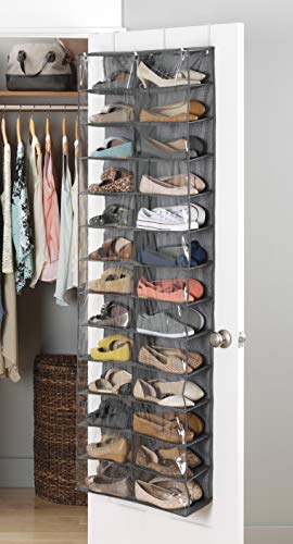 Whitmor Over The Door Shoe Shelves - 26 Sections - Crosshatch Gray - size: 26 Pocket Crosshatch Gray