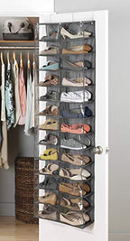 Whitmor Over The Door Shoe Shelves - 26 Sections - Crosshatch Gray - size: 26 Pocket Crosshatch Gray