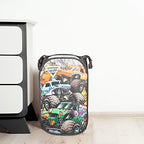 Jay Franco Monster Jam Break Out Pop Up Hamper - Mesh Laundry Basket/Bag with Durable Handles - Features Grave Digger & Megalodon - color: Monster Jam