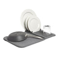 Umbra Udry Dish Rack and Microfiber Drying Mat – Space-Saving Design Folds Up for Easy Storage, Mini Rack, Gray - color: Gray, style: Mini Rack
