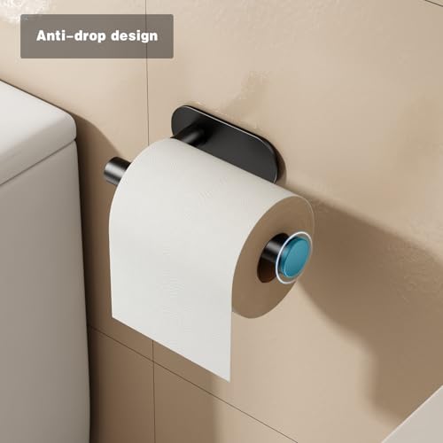 Voldra Toilet Paper Holder, Self Adhesive Toilet Paper Holder Wall Mount, SUS 304 Stainless Steel Toilet Tissue Roll Holder No Drilling for Bathroom Porta Papel de Baño (Matte Black, Classic) - color: Black, size: Classic