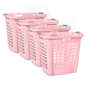Sterilite 4-Pack Ultra Easy Carry Laundry Basket, Plastic Clothes Hamper Bin w/Comfort Grip Handles & Rim, 2.1 Bushel Capacity, Pink Frost - color: Pink Frost