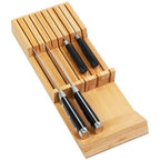 Utoplike Knife Drawer Organizer Bamboo Knives Block for Kitchen, Large Handle Steak Holder, Fit for 9 Knives (Not Included) - size: 9 Holder