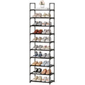 10-Tier Large Shoe Rack,20-25 Pairs Sturdy Shoe Shelf Storage Organizer,Tall Shoe Stand for Entryway, Hallway and Closet(Black) - size: 10-Tier(Black)