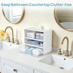 Vtopmart 2 Pack Clear Stackable Storage Drawers,12.1''W Plastic Organizers Bins for Beauty Supplies, Ideal for Vanity, Bathroom, Cabinet, Room Organization, White - style: 2pack Wide White