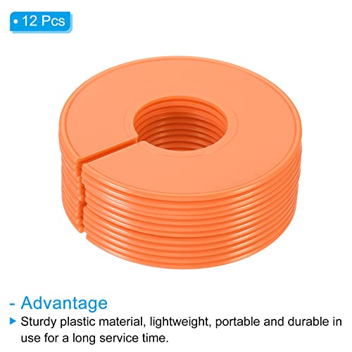 PATIKIL Clothes Dividers, 12 Pack Closet Clothing Rack Size Dividers Blank Labels Sorting Round Separator for Closet, Orange - color: Orange
