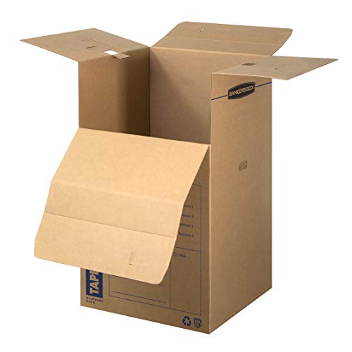 Bankers Box Tall Wardrobe Box 3 Pack, Tape-Free Design, 24" x 24"x 40"(7710501) - style: Tape-Free Large
