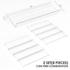 Jadehom Spice Drawer Organizer, 4 Tier Clear Acrylic Expandable From 13" to 26" Seasoning Jars Drawer Insert, Kitchen Drawer Spice Rack Tray for Cabinet/Countertop - size: 8 Pcs x 13 inch Width