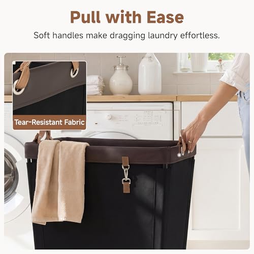 StorageWorks 210L Laundry Basket with Wheels, Extra Large Rolling Hampers for Clothing Organizer, Dirty Clothes Basket for Hotel, Home, Closet, Dorm, Black - color: Black, size: 210L