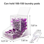 Laundry Pods Container with Spoon, Acrylic Candy Dispenser with 2 Lid, Dishwasher Pod Holder, Laundry Detergent Container, Laundry Organization for Laundry Room, kitchen, Office Used- Stand, 1pcs - color: 1pack