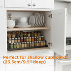 3-Tier Spice Rack Organizer for Kitchen Cabinet or Pantry, 16"-29" Expandable Spice Organization Shelf, Seasoning Organizer, Metal Display Shelf, Slip-Resistant Design for Jars and Bottles, Black - size: Small-Black- Fits 9.25" Deep Cabinet