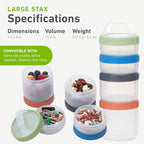 humangear Stax Modular Storage System - Food-Safe 4-Piece Stacking Container with Click-Handle - color: Spectrum, size: Large