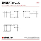 ClosetMaid ShelfTrack Wire Closet Organizer System, Adjustable from 5 to 8 Ft., With Shelves, Clothes Rods, Hardware, Durable Steel, Satin Chrome - color: Satin Chrome, size: 5 to 8 ft