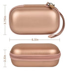 Portable 2 in 1 Contact Lens Case and Glasses Case, Traveling Contact Cases Bag Box Holder with Soak Storage Kit Included Built-in Mirror, Tweezer, Contact Lens Solution Bottle and Hand Strap-Gold - color: Gold