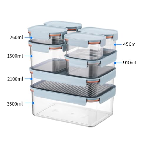 LocknLock LBF405RS7N Modular Plus Food Storage Container,14 set (7 containers & 7 Lids)- Navy - color: Navy, size: 14 set (7 containers & 7 Lids)