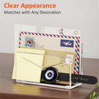 FUCDTEFC Acrylic Mail Holder, Clear Acrylic File Letter Organizer, Vertical Envelope Mail Holder for Desk, Lightweight Countertop Bill Holding Sorter Letter Invoice Stand for Home Office School - size: 1 Section Clear