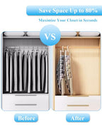 Clothes Hangers Space Saving – 2 Pack Stainless Steel Closet Organizer for Efficient Storage, Multi-Layer Rack for Pants, Jeans, Skirts & Small Space Solutions