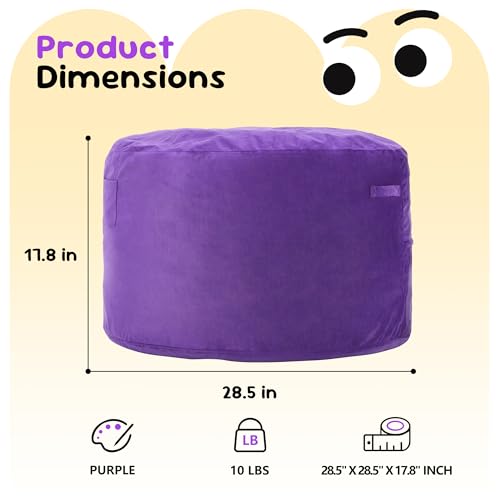 Hobestluk Bean Bag Chairs 2.5FT Bean Bag Chair with Memory Foam Filled & Machine Washable Cover,Beanbag Chair, Small Bean Bag Chairs for Playroom, Living Room, Bedroom - color: Purple, size: 2.5FT - 28.5" x 28.5" x 17.8"