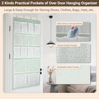 16 Pockets- Over Door Hanging Storage Organizer with 4 Kinds Pouch,Behind Closet Hanging Shelf Holder for Sock,Hat,Underwear,Travel Outfit,Shoes,Back of Door Space-saving Organization for Home,Dorm,RV - style: Medium-Green: Pack of 1