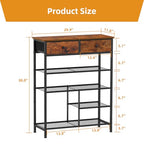 Snughome Shoe Rack, 5 Tier Shoe Storage Organizer with 2 Drawers, Shoe Storage Shelves with Sturdy Wooden Top and Metal Shelves, Free Standing Shoe Rack for Entryway Closet - size: 5 Tier (37.08"H)