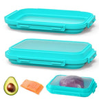 2-Piece Airtight Food Storage Containers Set – Avocado Saver, Onion Keeper, Silicone Kitchen Organizers for Fridge, Reusable & Leak-Proof to Lock in Freshness K05-light blue - color: Light blue