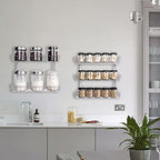 SWOMMOLY Adjustable Wall Mount Spice Rack, 6-Tier Dual-use (Multi-use) Organizer, Silver - color: Silver, size: 6-Tier