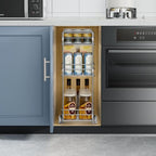 ROOMTEC Pull Out Spice Rack for Narrow Cabinet (5½" W X 20½" D),3 Tier Slide Out Cabinet Organizer and Pull Out Shelves Under Cabinet Storage for Kitchen, Chrome - size: 5½" W X 20½" D,3 Tier