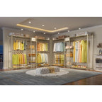 VIPEK X3 Expandable Heavy Duty Clothes Rack Adjustable from 5'2" to 8' with Adjustable Shelves and Hanger Rods, Large Freestanding Clothing Racks Reach-in & Walk-in Closet, Max Load 1210LBS, Gold - color: Gold, size: X3