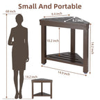 Boulphia Shower Foot Rest 14in, Acacia Wood Shower Stool for Shaving Legs (Walnut) - color: Walnut