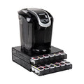 Mind Reader 2 Drawer Coffee Pod Organizer with Removable Dividers, 72 Pod Capacity, Metal Mesh Coffee Station Base with Guided Drawer Track, Black - style: Square 72 Capacity