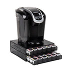 Mind Reader 2 Drawer Coffee Pod Organizer with Removable Dividers, 72 Pod Capacity, Metal Mesh Coffee Station Base with Guided Drawer Track, Black - style: Square 72 Capacity