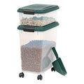 IRIS USA Remington Dog Food Storage Container, 30 lbs, 11 lbs, Airtight, Stackable, Wheels, Food Storage, Treat Box, 2-Cup Scoop - size: 30 lbs, 11 lbs