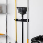 Restaurantware 17.7 Inch Snap-In Design Mop Holder, Black Plastic, 3 Customizable Slots, Screws Included