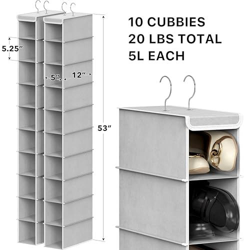 Simple Houseware 2 Pack 10 Shelves Hanging Organizer, Gray - color: Grey, size: 2-Pack