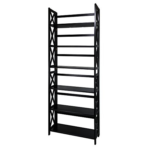 Casual Home Montego 3-Shelf Folding Bookcase, Black - color: Black, size: 3-Shelf Stackable