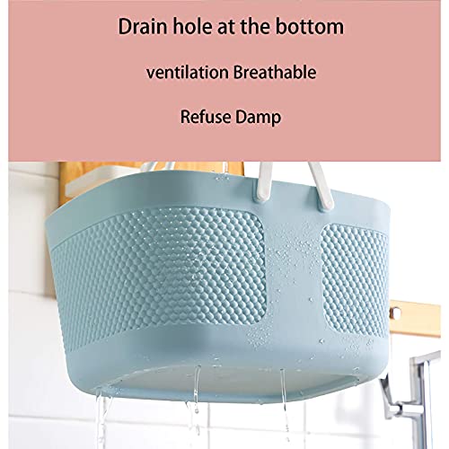 Shower Caddy Basket, Portable Large Capacity Thickened Plastic Organizer Storage Tote with Handles Drainage Toiletry Bag Bin for Bathroom, College Dorm Room Essentials, Kitchen, Camp, Gym, Blue - color: Blue