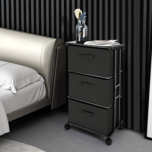 MAX Houser Dresser Storage with 3 Drawers, Fabric Dresser Tower, Vertical Storage Unit for Bedroom, Closet, Office, Black - color: Black5