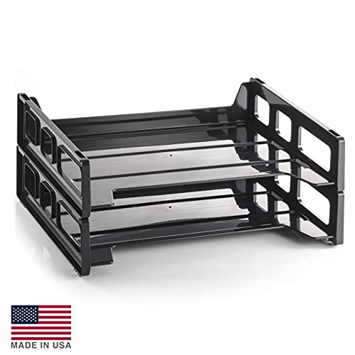 Officemate 26054 Recycled Desk Tray, Side Load,9 x 16 1/4 x 5, Legal, Black, 2/PK (OIC26054) - size: Pack of 2