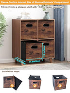 Fabric Storage Cubes, Collapsible Imitation Wood Organizer bins with 2 Handles - Set of 4, Fit Cube Storage Unit, for Clothes, Bedroom, Brown and Black (Medium-11.8in x 11.8in x 11.8in-4 Pack) - size: Medium-11.8in x 11.8in x 11.8in-4 Pack