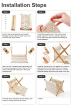 Mkono Macrame Magazine Rack Boho Storage Holder Standing Basket for Books, Newspapers, Swaddle Blanket, Dorm Essentials, Living Room, Bathroom, Office, Nursery, Home Decor, Medium Size, 14”L x 10”W