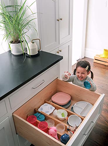 Fabsome Drawer Divider 6 Pack, Bamboo Dresser Organizers for Clothes Socks Underwear Baby Clothing, Wooden Separators for Nursery Organization Adjustable from 12.5'' to 17'' with Soft Foam Ends - size: For 13-17in deep drawers inner size